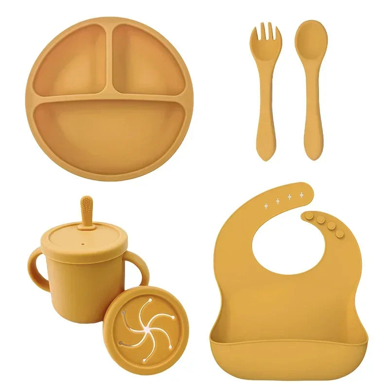 Ensemble d'alimentation pour bébé en silicone sans BPA Bol à ventouse