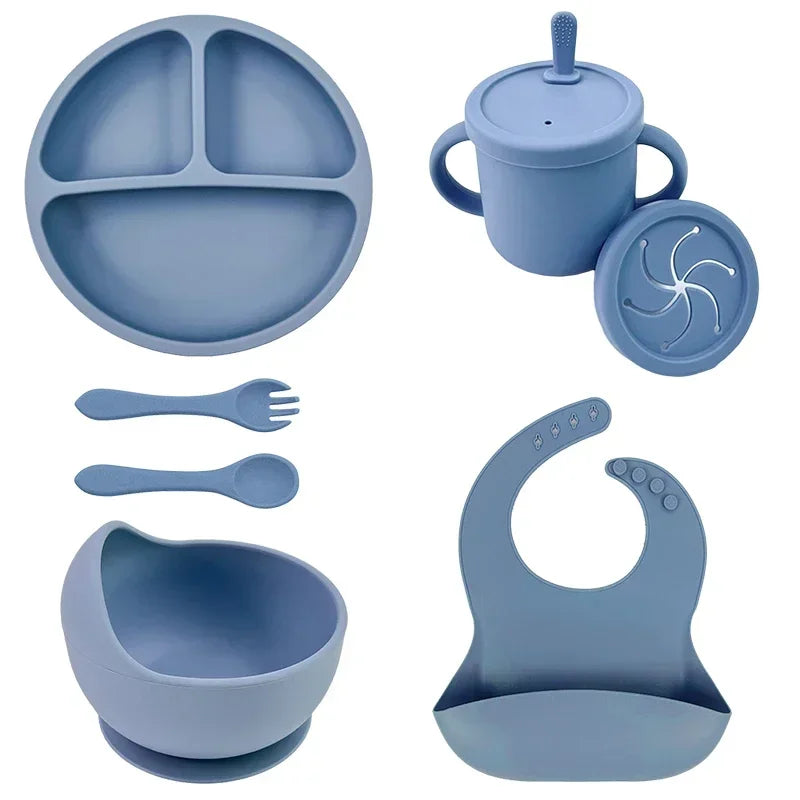 Ensemble d'alimentation pour bébé en silicone sans BPA Bol à ventouse