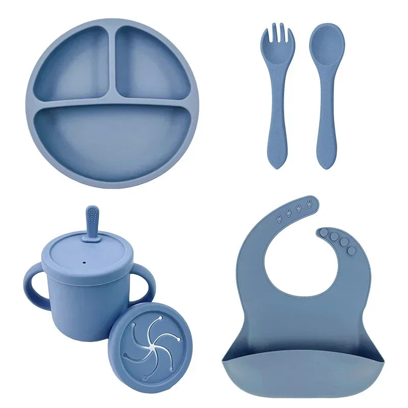 Ensemble d'alimentation pour bébé en silicone sans BPA Bol à ventouse