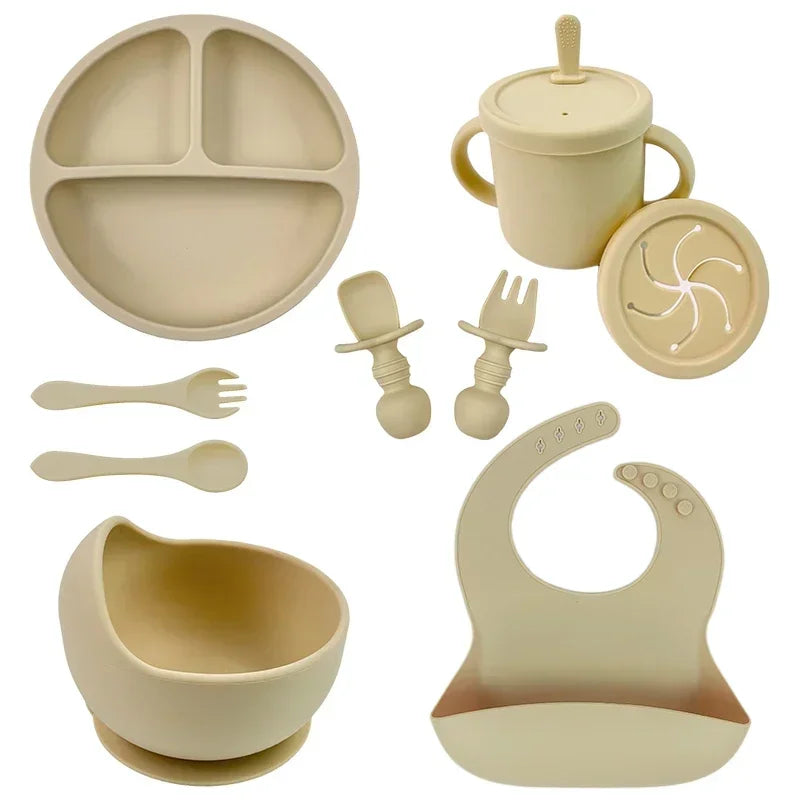 Ensemble d'alimentation pour bébé en silicone sans BPA Bol à ventouse