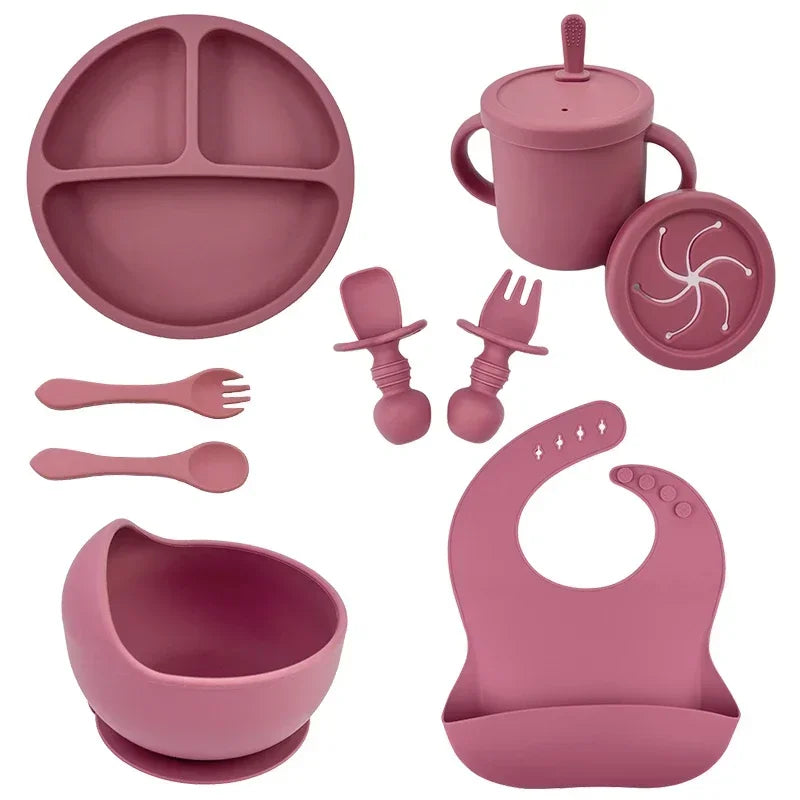 Ensemble d'alimentation pour bébé en silicone sans BPA Bol à ventouse