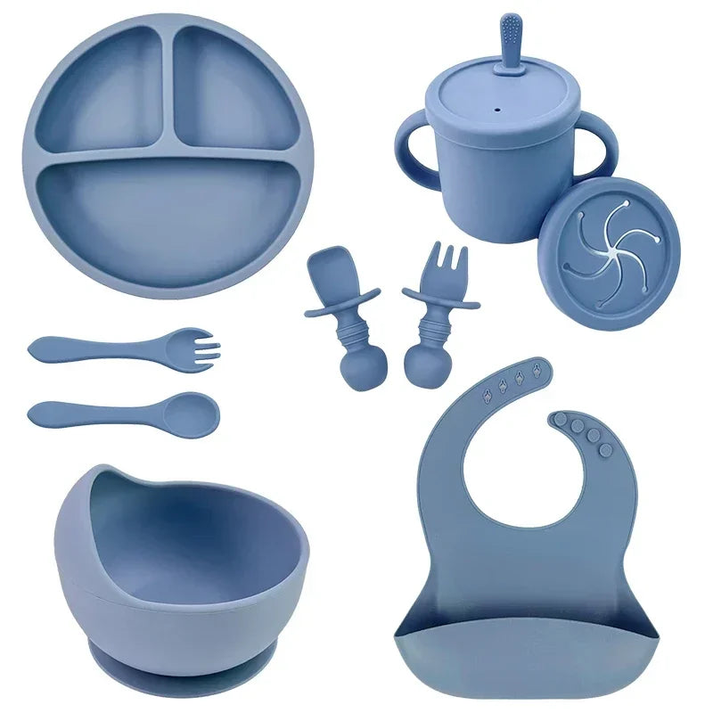 Ensemble d'alimentation pour bébé en silicone sans BPA Bol à ventouse