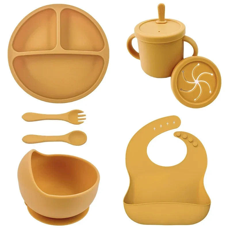 Ensemble d'alimentation pour bébé en silicone sans BPA Bol à ventouse